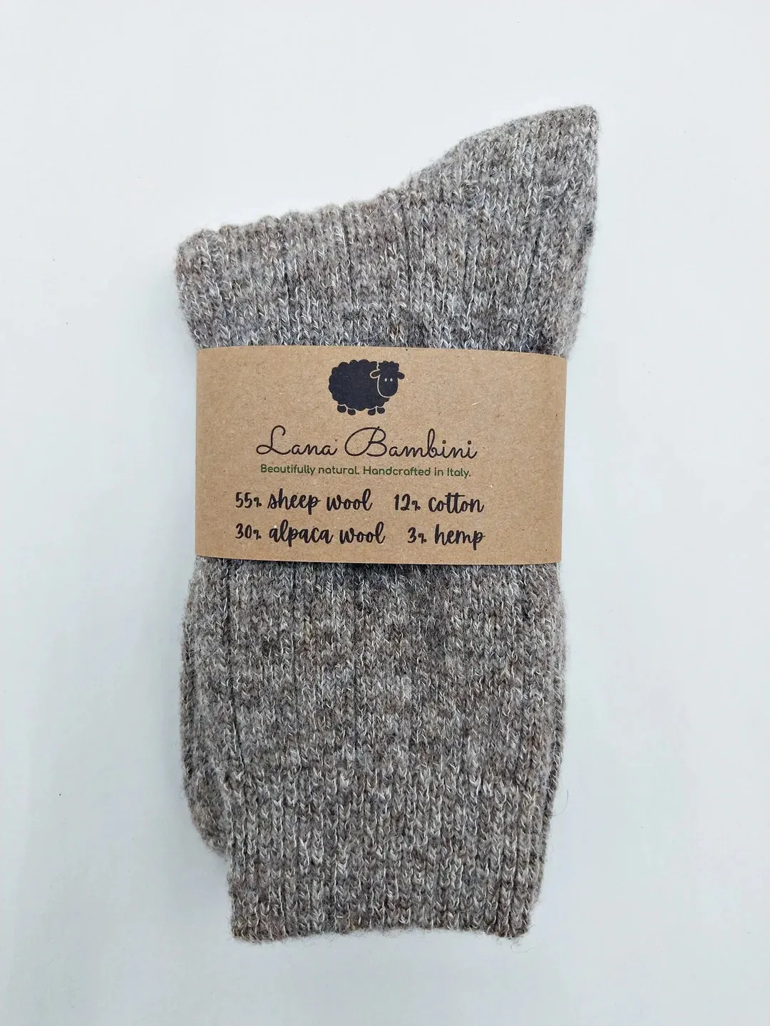 ANNA ~ Wool/Alpaca/Cotton/Hemp Sock. Natural. Undyed.