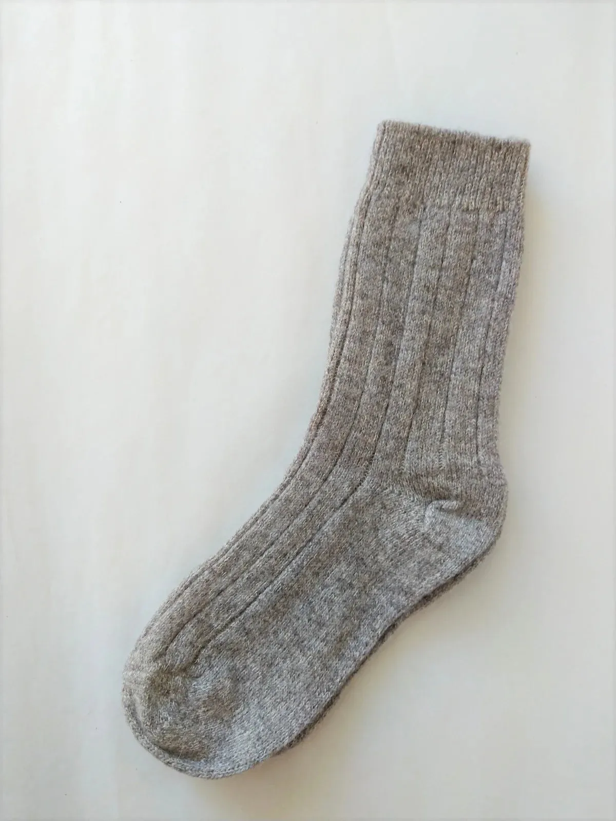 ANNA ~ Wool/Alpaca/Cotton/Hemp Sock. Natural. Undyed.