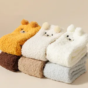 Cartoon Bear Thickened Autumn/Winter Socks 2 pairs/set