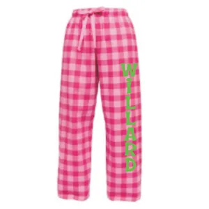 Flannel Pants <br>BUBBLE GUM PLAID with GREEN