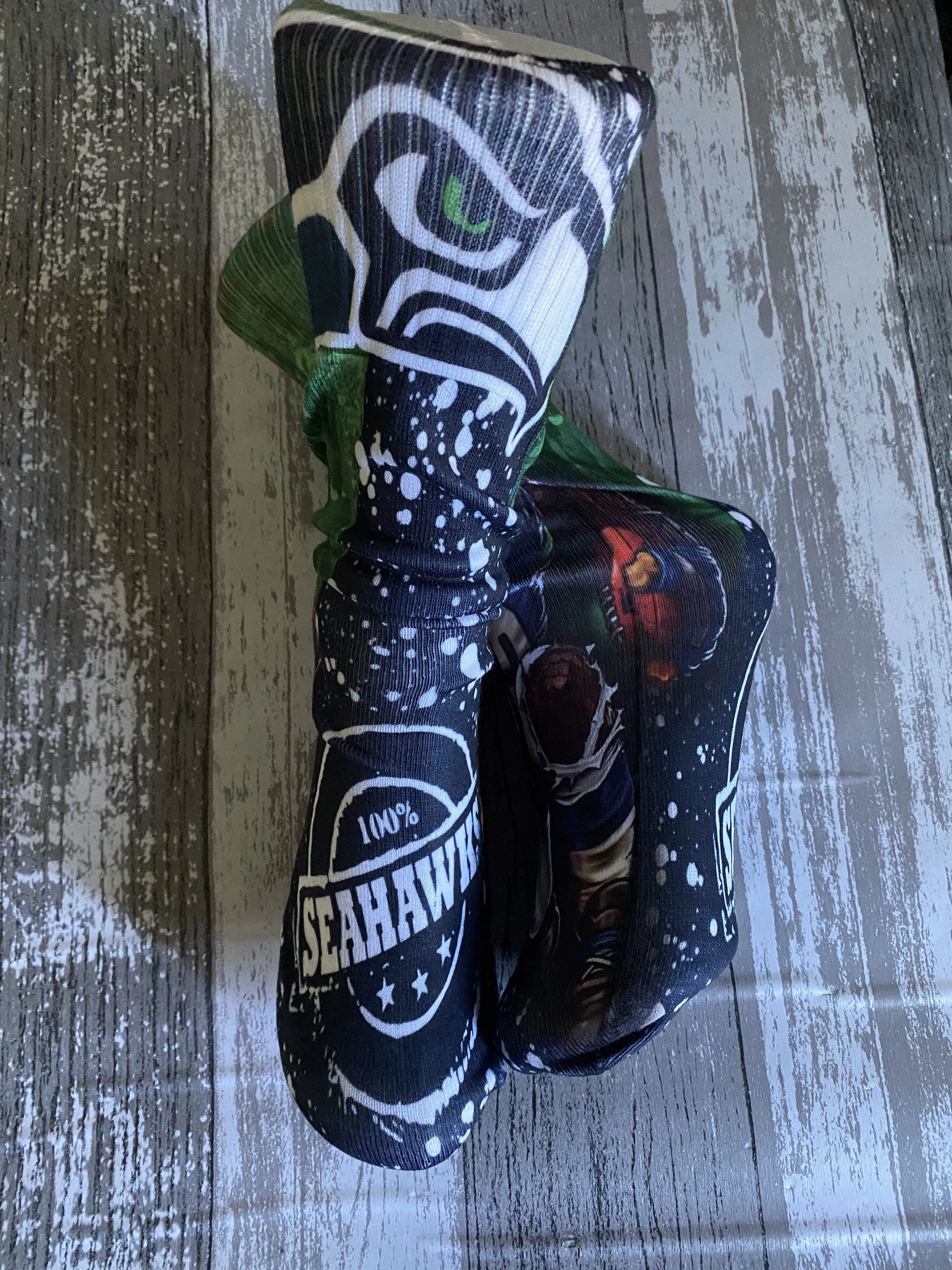 Fun theme Seahawks calf socks/Sports fan