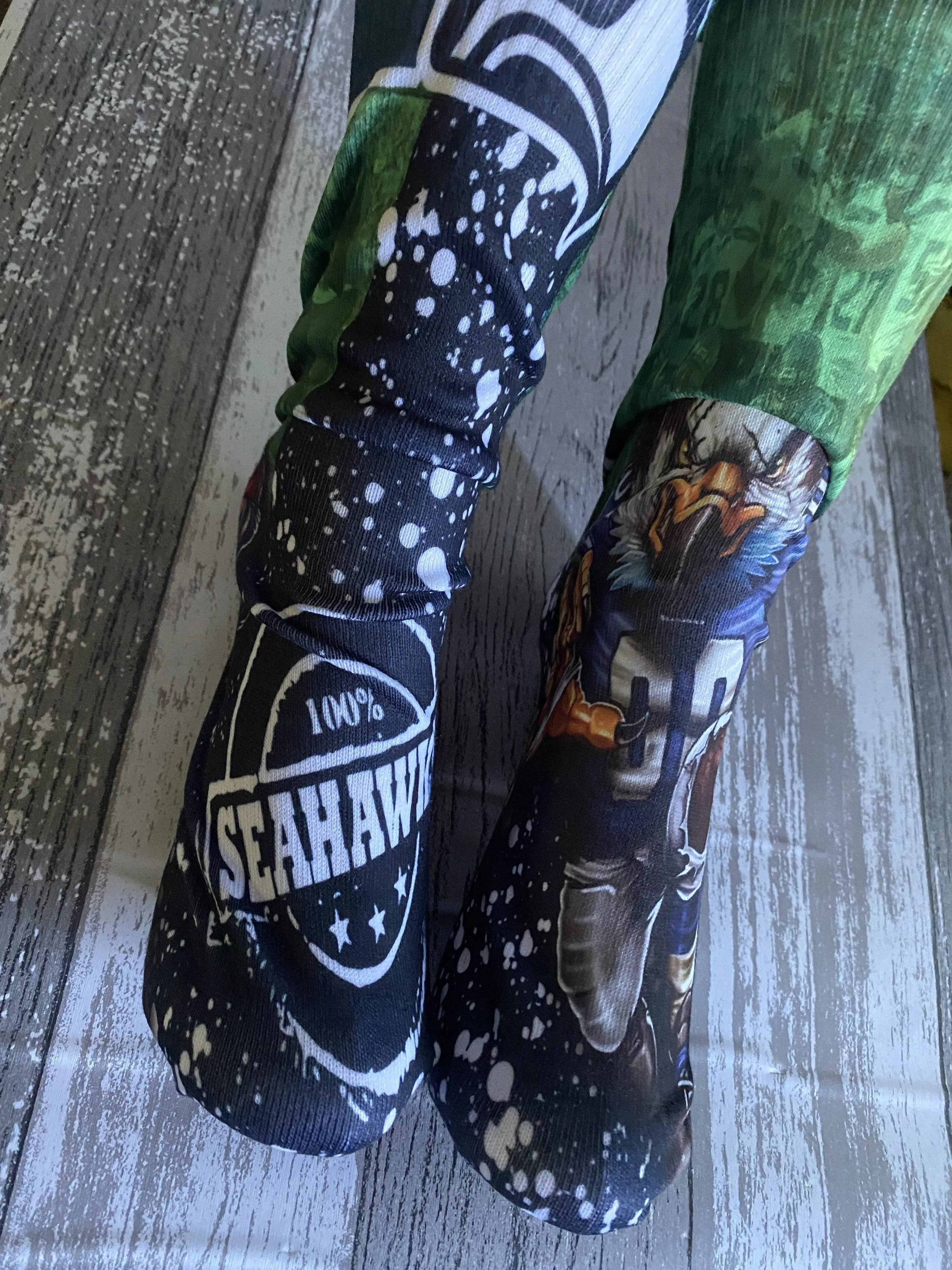 Fun theme Seahawks calf socks/Sports fan
