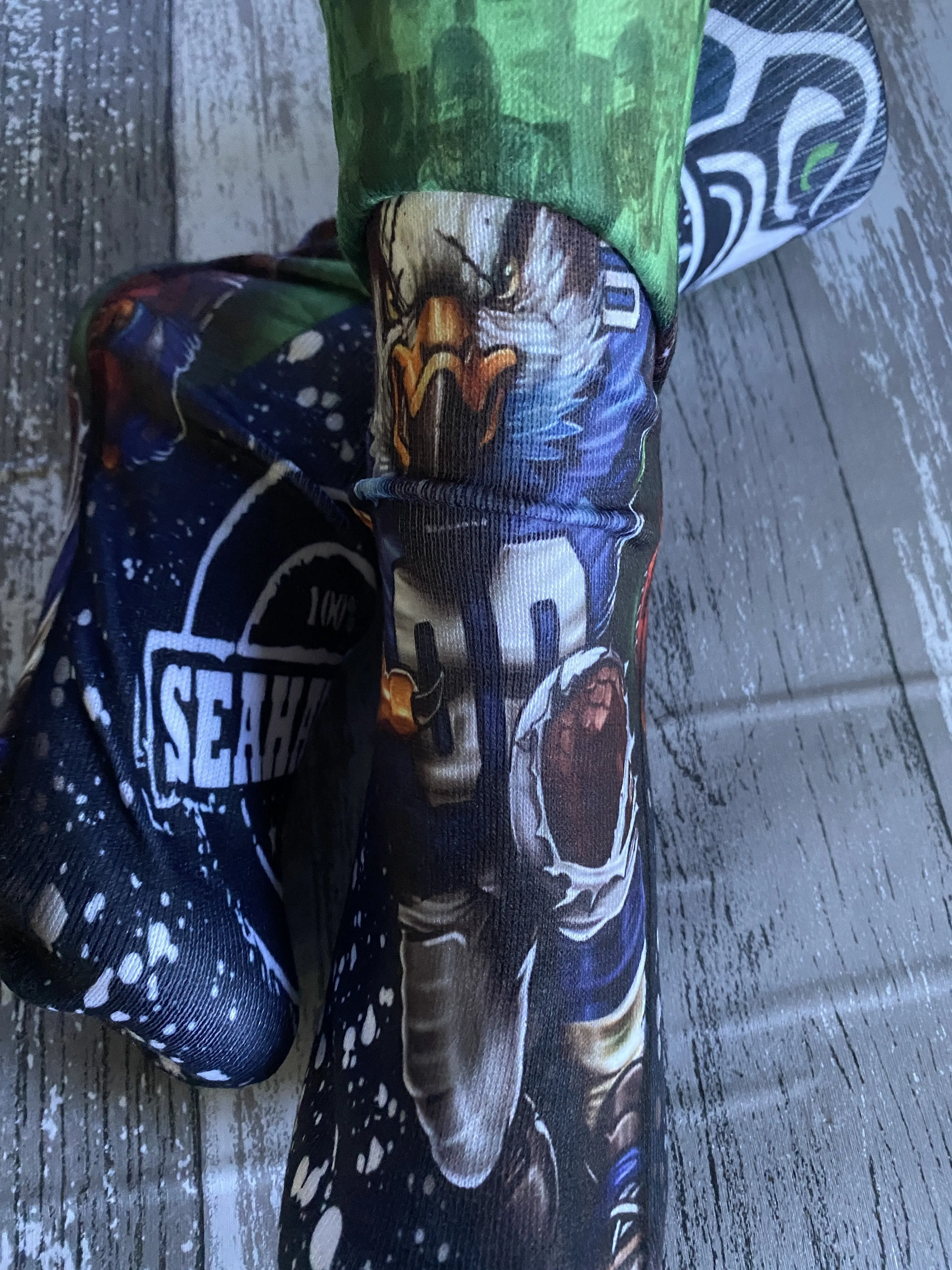 Fun theme Seahawks calf socks/Sports fan