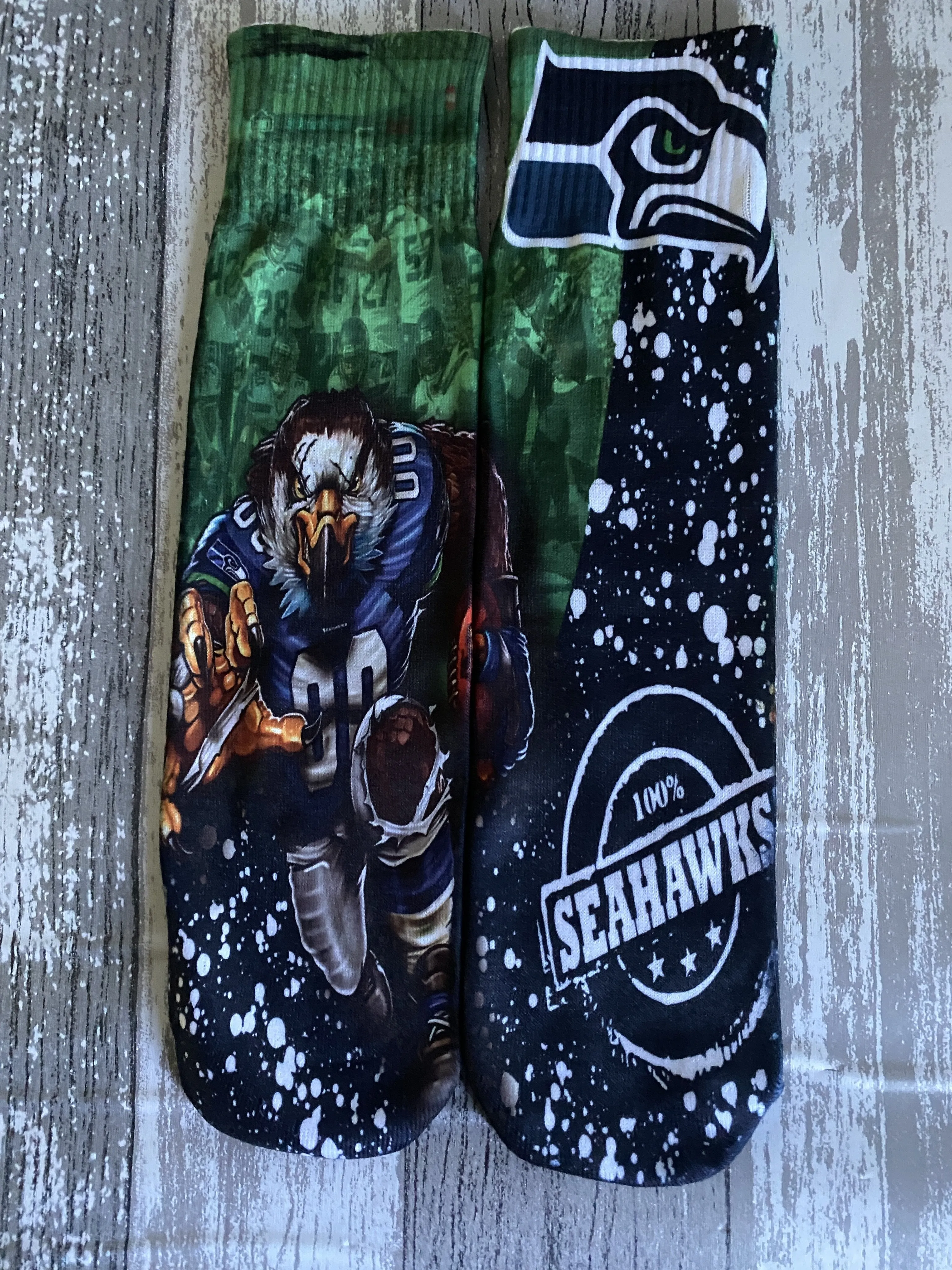 Fun theme Seahawks calf socks/Sports fan