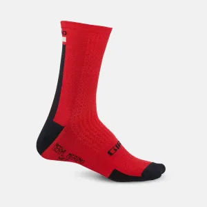 Giro HRc  Merino Wool Socks - Dark Red/Black/Grey - Size L