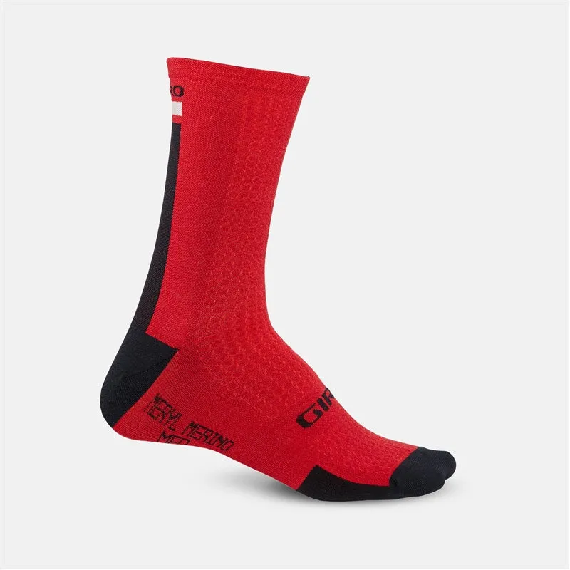 Giro HRc  Merino Wool Socks - Dark Red/Black/Grey - Size L