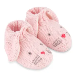 Knit Bunny Slippers -- Rose