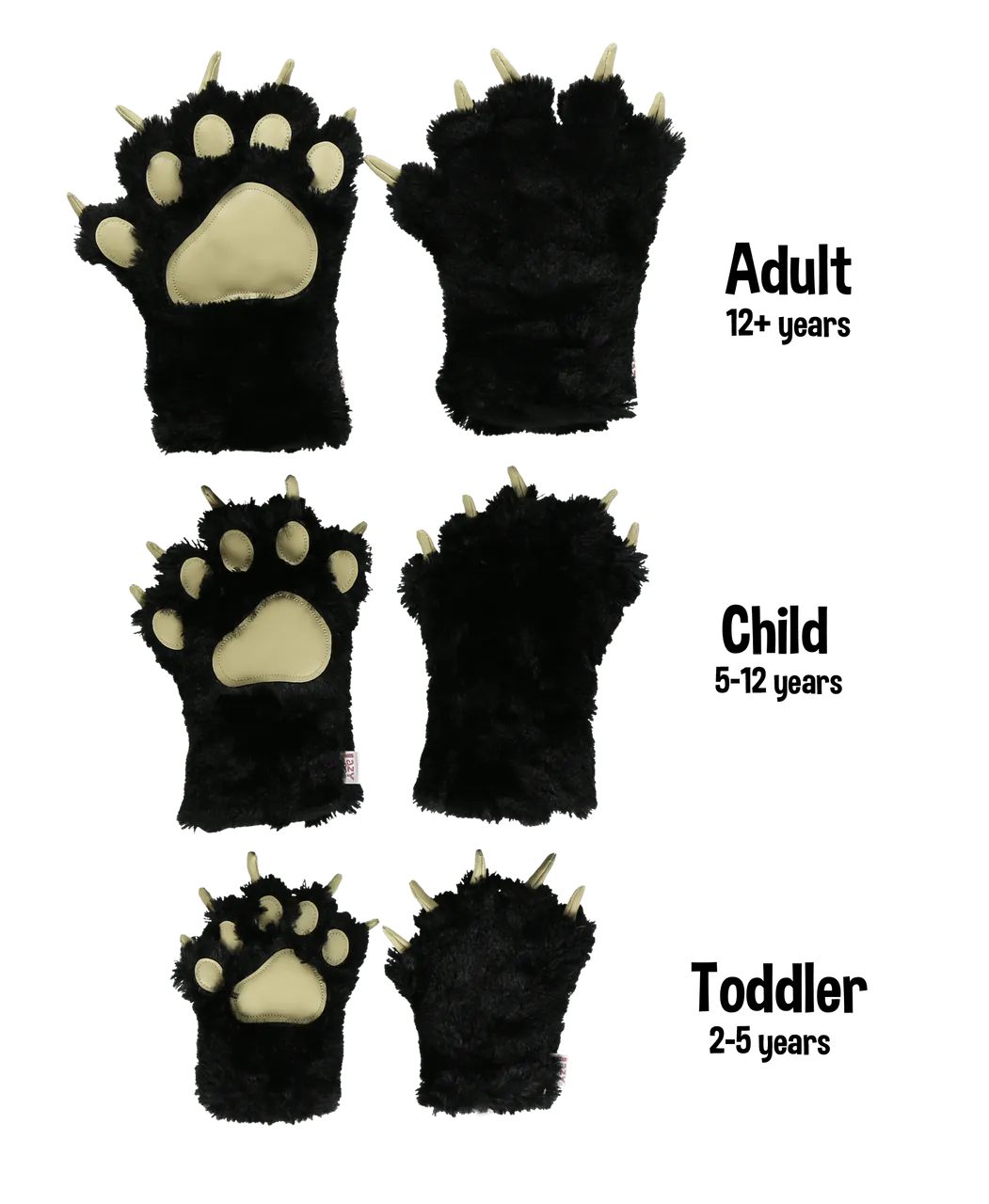 Lazyone Black Bear Paw Mitts