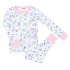 Magnolia Baby Little Girls Birthday Bash Long Pajamas - Pink