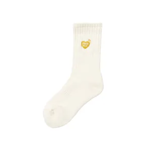 Man made fleece socks, white