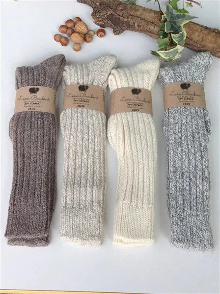 MARIA LONG ~ Wool & Alpaca Sock. Natural. Undyed.