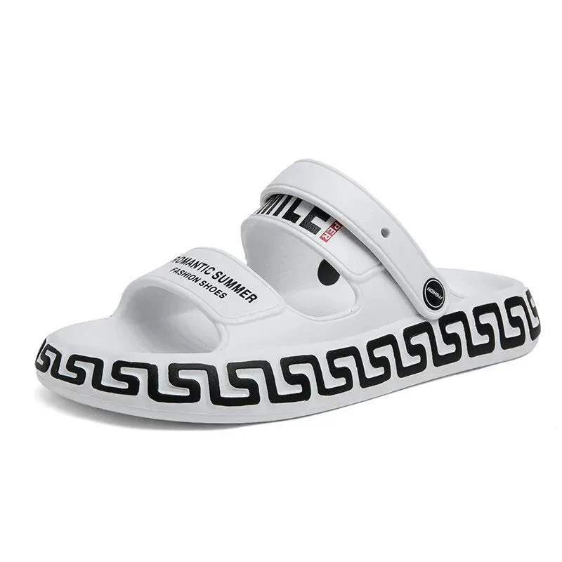 Men's Slippers Summer Luxury Beach Slides Flat Unisex Non-slip Soft Flip Flops Thick Sole