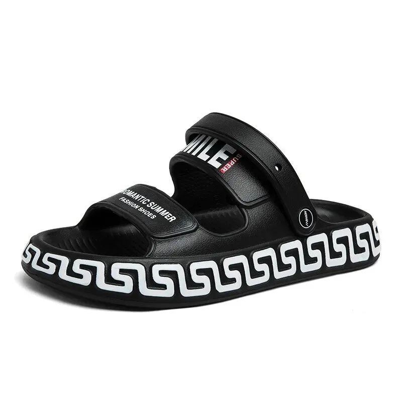 Men's Slippers Summer Luxury Beach Slides Flat Unisex Non-slip Soft Flip Flops Thick Sole