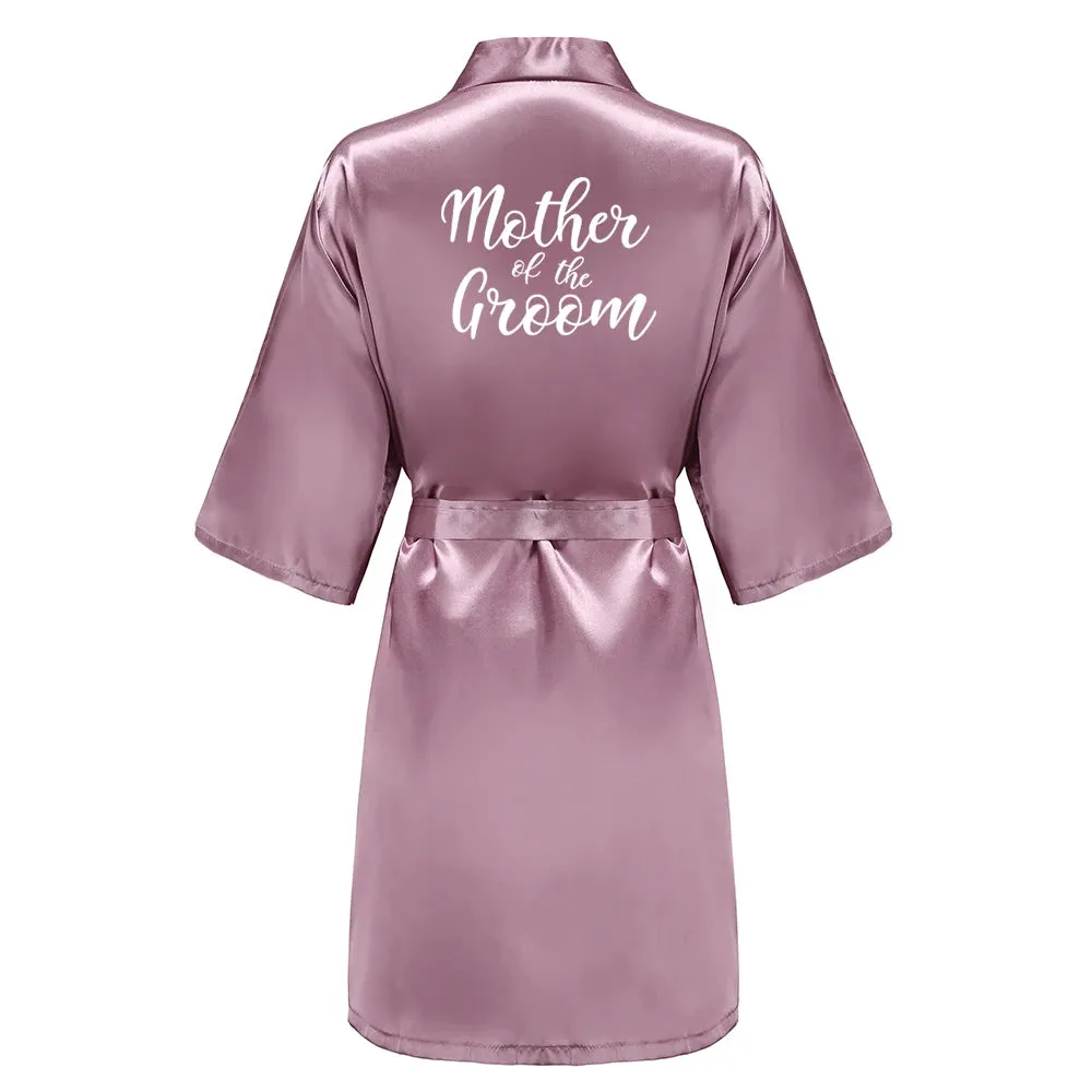 New Bridesmaid Robes Sister Mother of The Bride Kimono Wedding Best Gift White Writing Bridal Party Bathrobe