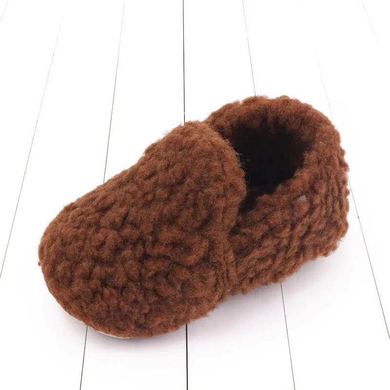 Plush Coral Fleece Slippers for Toddlers with Soft Rubber Non-Slip Sole