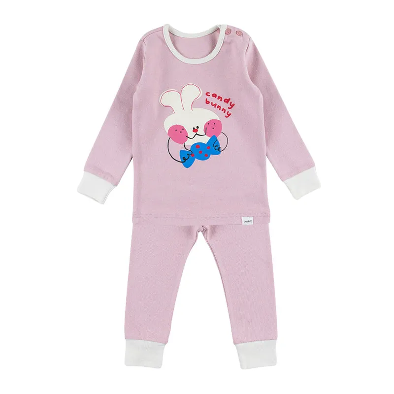 Spandex Brushed Fabric pajamas set-Candy Bunny