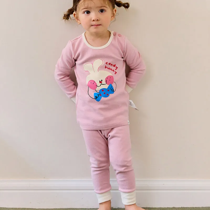 Spandex Brushed Fabric pajamas set-Candy Bunny