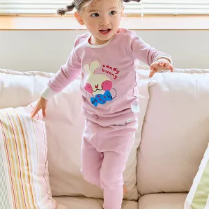 Spandex Brushed Fabric pajamas set-Candy Bunny