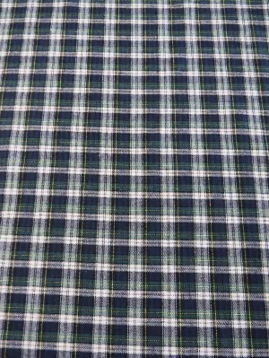 Tartan Plaid Uniform Apparel Flannel Fabric / Navy/Green / Sold By The Yard