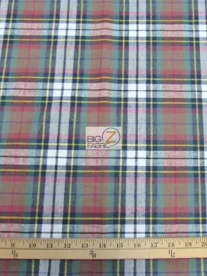 Tartan Plaid Uniform Apparel Flannel Fabric / Red/Blue / 30 Yard Roll