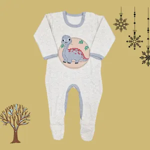 TBS - Fleece Romper - Grey - Dinosaur