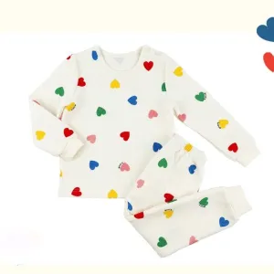 Thermal Korean Kids Pajamas Set-Heart Rain