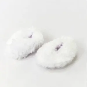White Fuzzy Slippers for 18-Inch Dolls