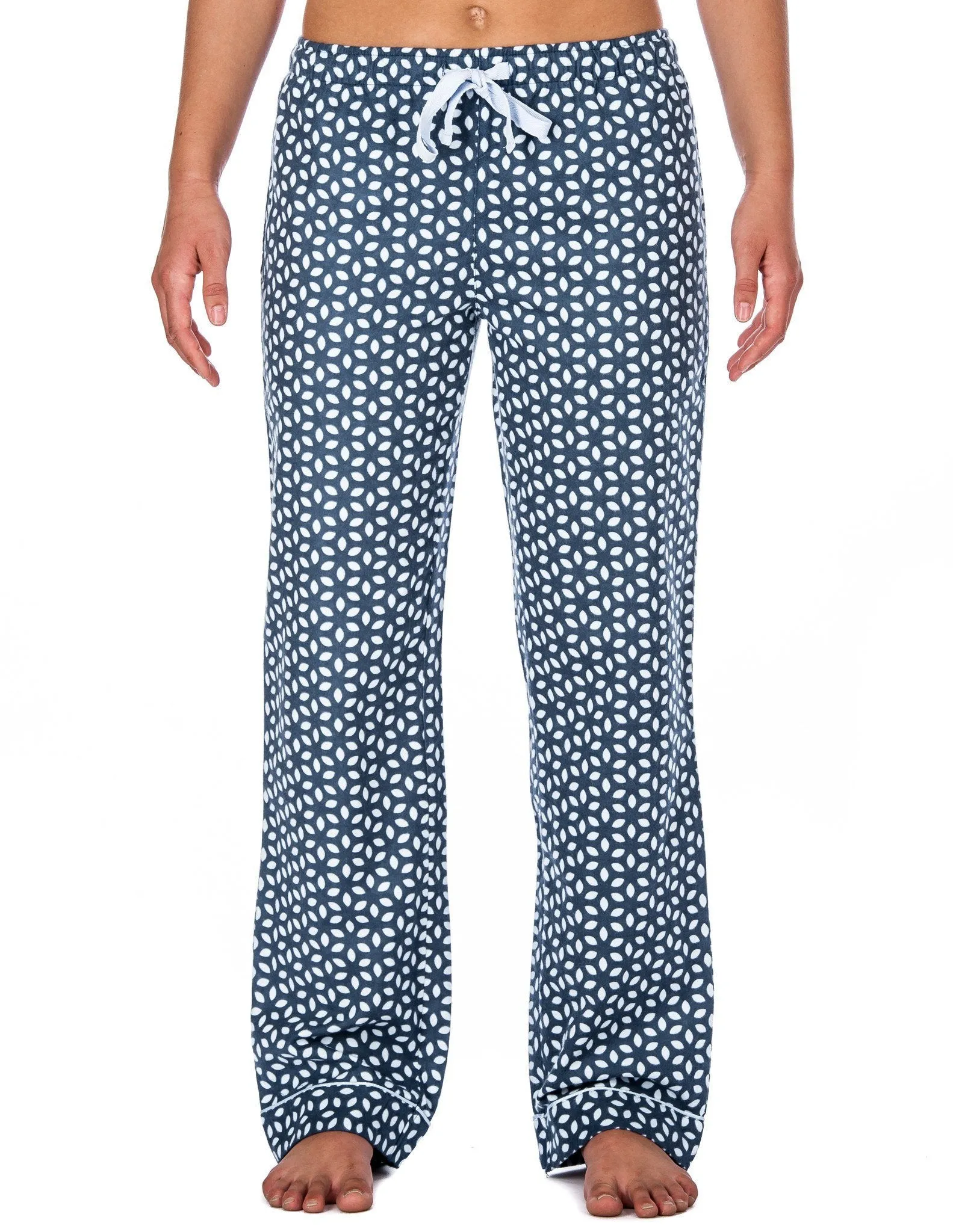 Women's Cotton Flannel Lounge Pants (2 Pack) - Relaxed Fit - Fish Kelp Blue - Cutwork Dark Blue