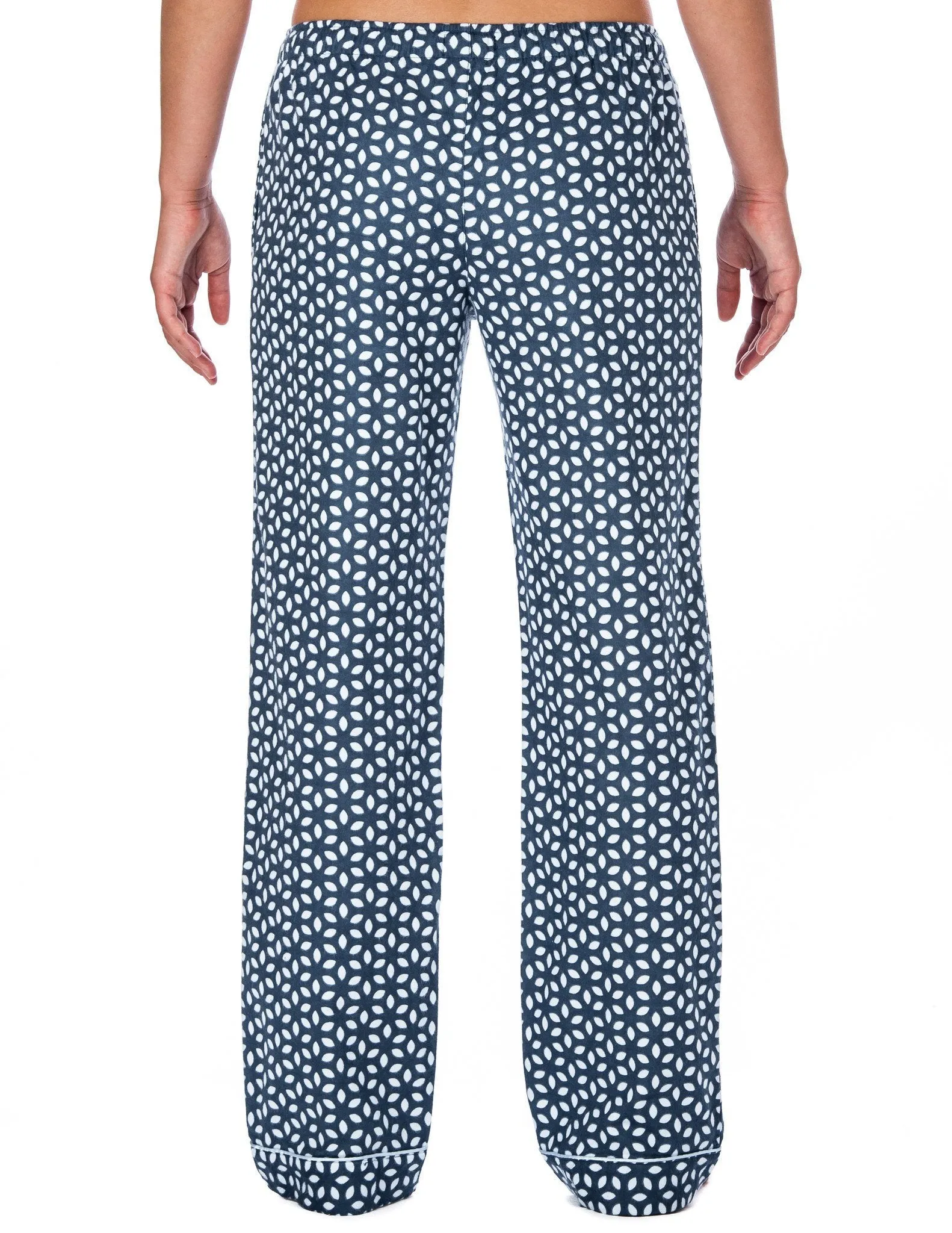 Women's Cotton Flannel Lounge Pants (2 Pack) - Relaxed Fit - Fish Kelp Blue - Cutwork Dark Blue