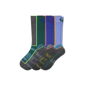Youth Mid-Cushion Merino Wool Blend Ski & Snowboard Sock 3-Pack