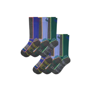 Youth Mid-Cushion Merino Wool Blend Ski & Snowboard Sock 6-Pack